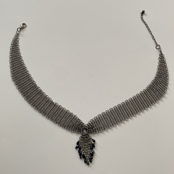 Unique Chainmail Victorian Whimsigoth Crystal Beaded Necklace - Picture 8 of 9